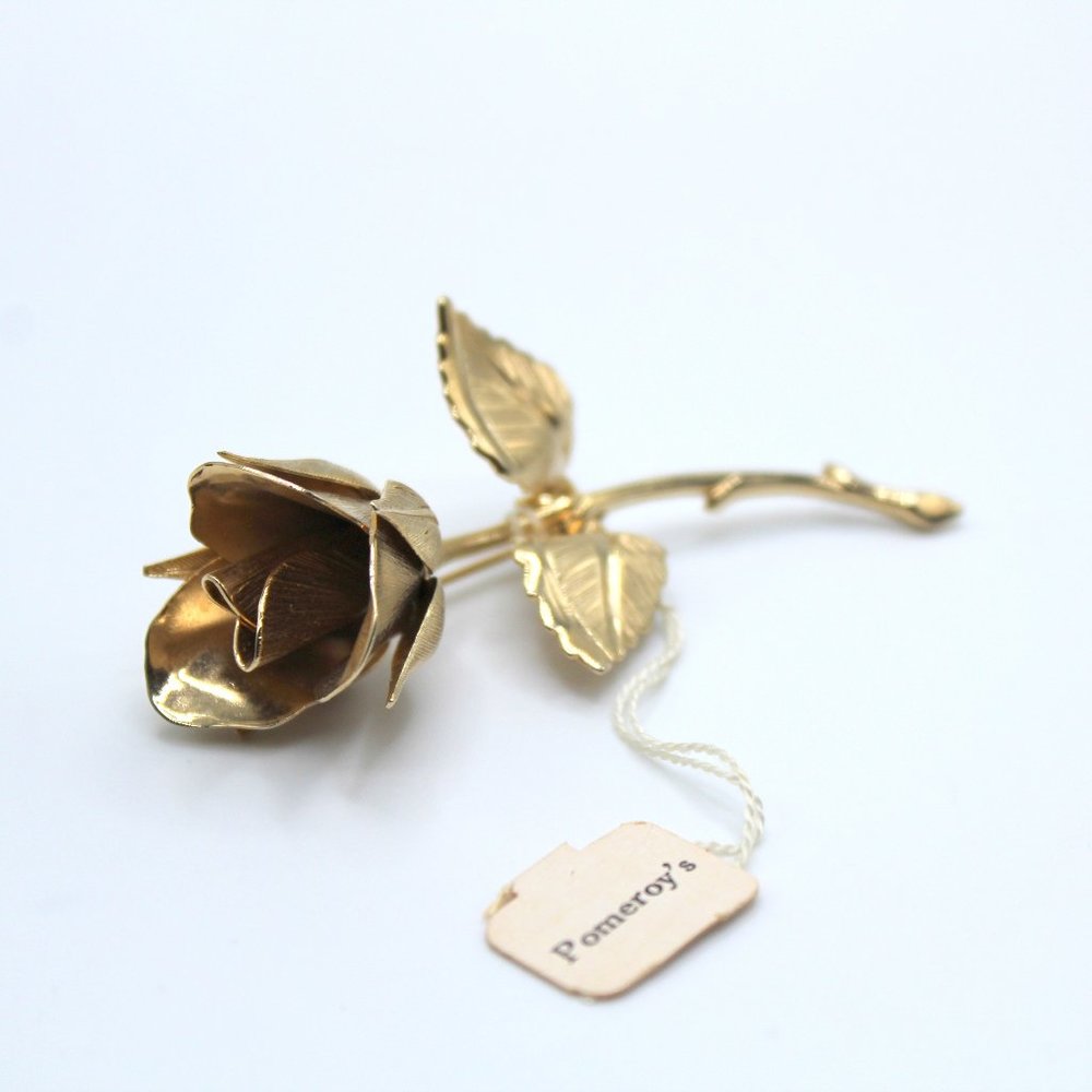 Vintage Gold Giovanni Rose Brooch Pin